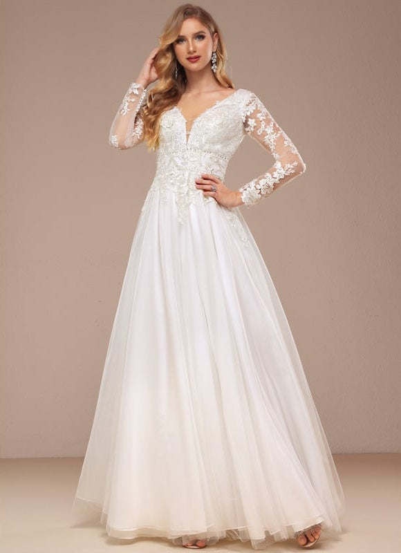 Robe De Soirée Avec Tulle Travaillé - gallery 6