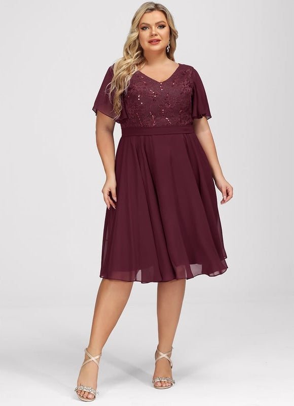 Robe de Soirée Velours Bourgogne Chic - gallery 8