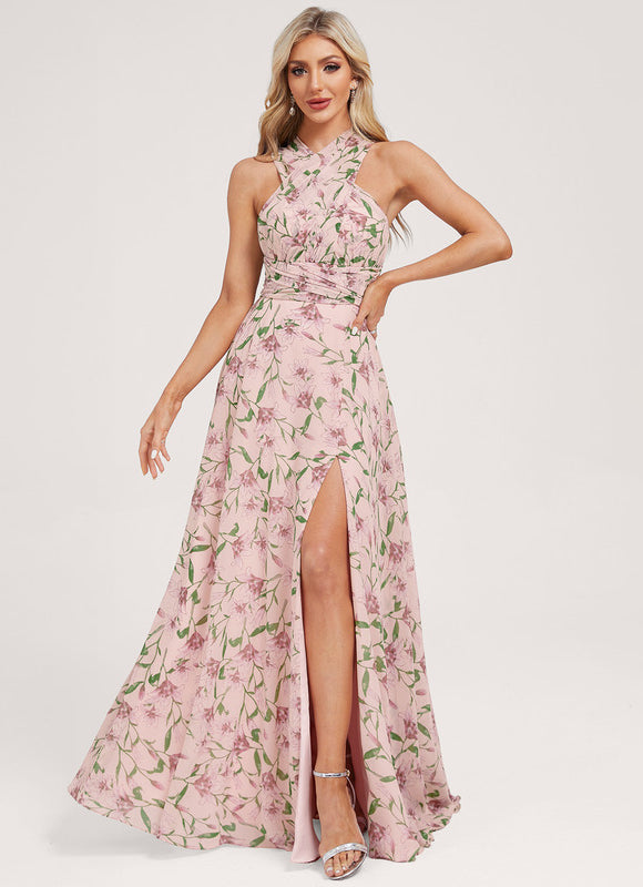 Robe de Soirée Bordeaux Fluide - gallery 8