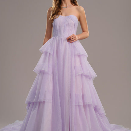 Robe de Soirée Lilas Éthéré