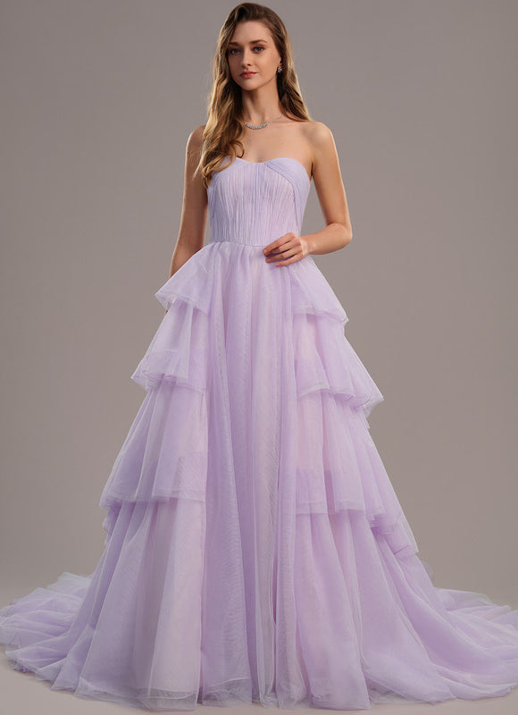 Robe de Soirée Lilas Éthéré