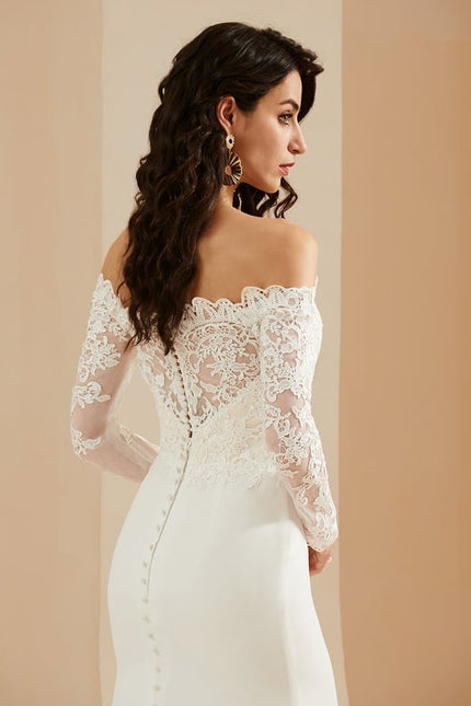 Robe de Soirée Écrue Dentelle - gallery 4