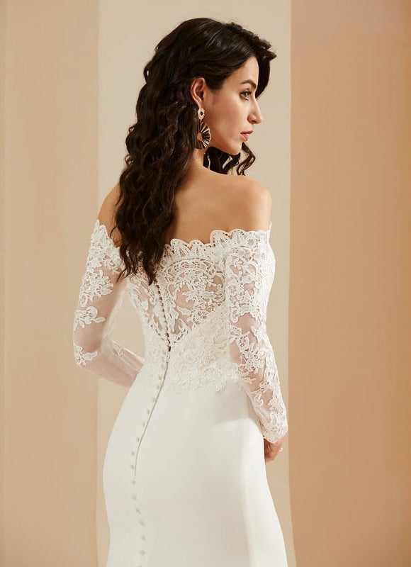 Robe de Soirée Écrue Dentelle - gallery 4