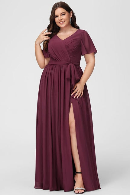 Robe de Soirée Mousseline Beige - gallery 7