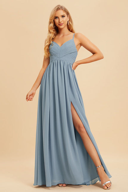 Robe de Soirée Mousseline Beige
