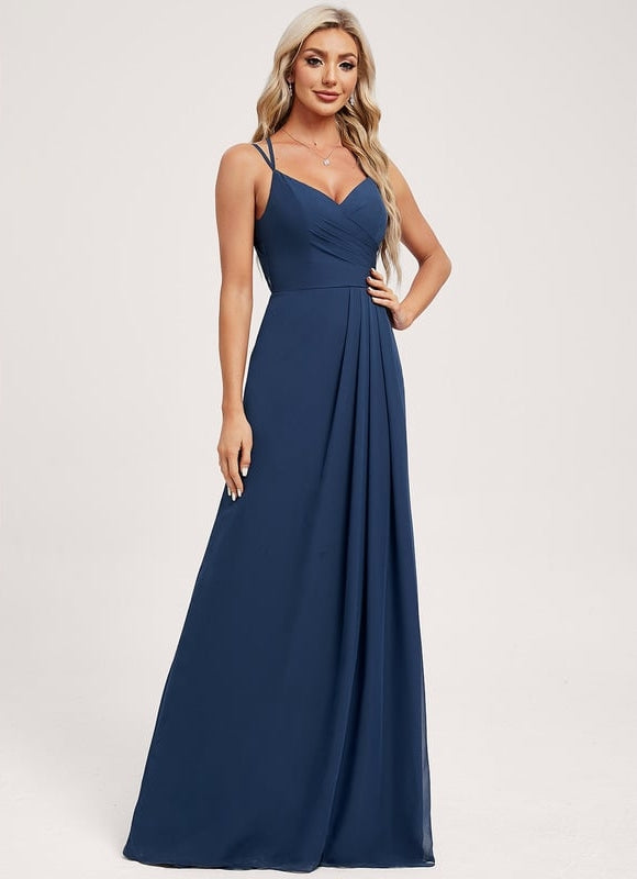Robe de Soirée Mousseline Beige