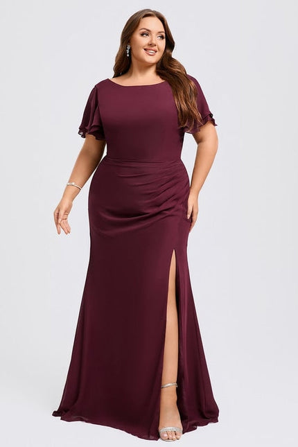 Robe de Soirée Longue Bordeau Chic - gallery 9