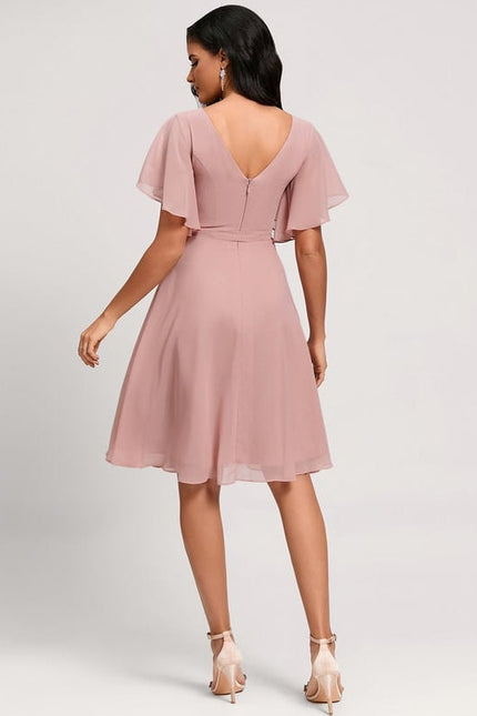 Robe De Soirée Mousseline Rouge - gallery 1