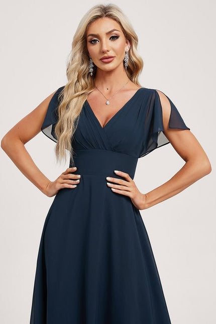 Robe de Soirée Mousseline Beige - gallery 3