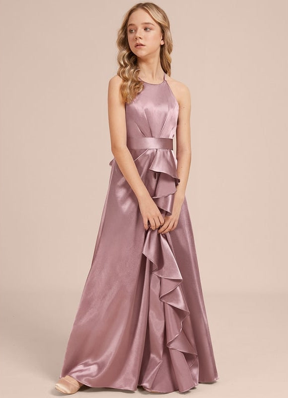 Robe de Soirée Satin Lilas - gallery 3