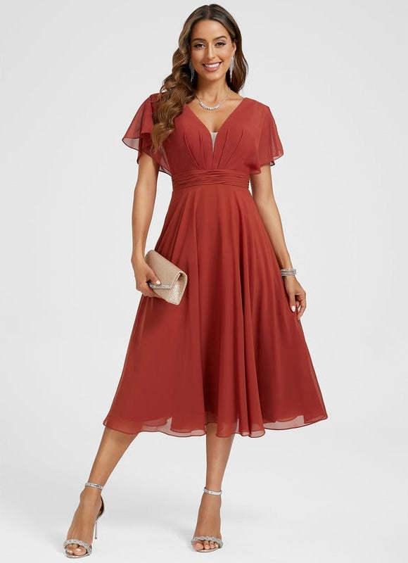 Robe de Soirée Rouge Flottant