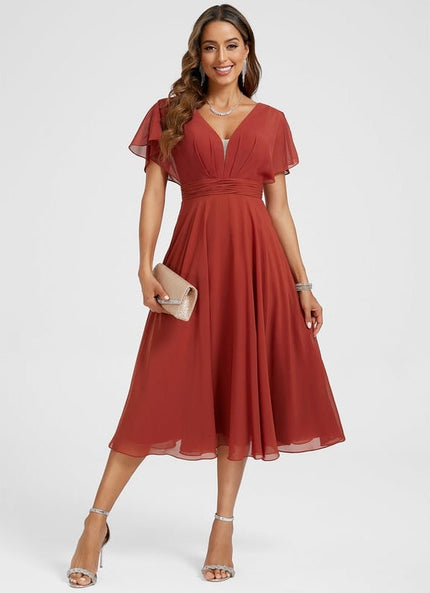 Robe de Soirée Rouge Flottant
