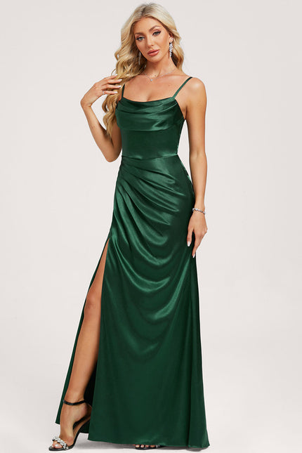 Robe de Soirée Émeraude Satinée Chic - gallery 3