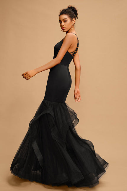 Robe de Soirée Nuit Ébène Tulle - gallery 1