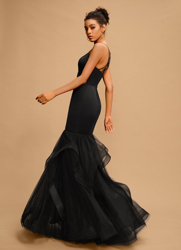 Robe de Soirée Nuit Ébène Tulle - gallery 1