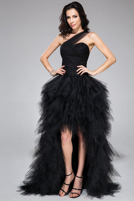 Robe de Soirée Élégance Tulle Noir - gallery 1