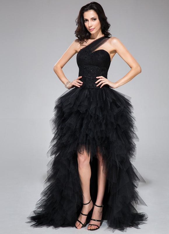 Robe de Soirée Élégance Tulle Noir - gallery 1