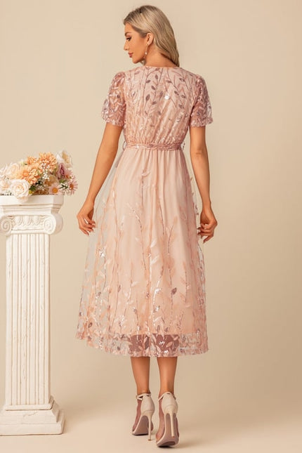 Robe De Soirée Dentelle Rose - gallery 3