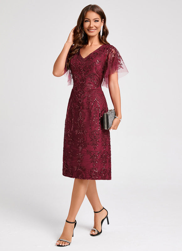 Robe de Soirée Étoilée Bordeaux - gallery 4