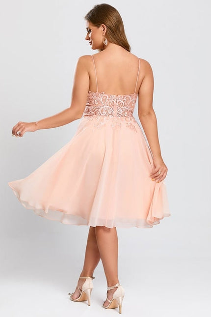 Robe de Soirée Pêche Éclatante - gallery 7