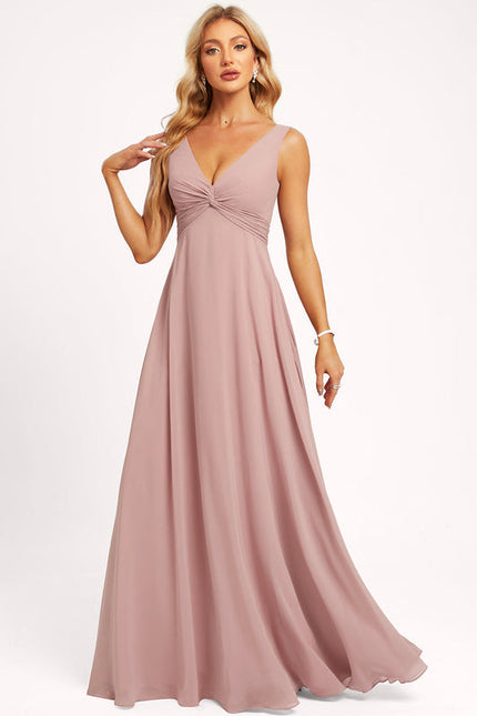 Robe de Soirée Mousseline Beige - gallery 4