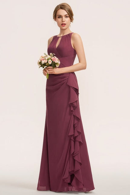 Robe de Soirée Mousseline Fendue - gallery 2
