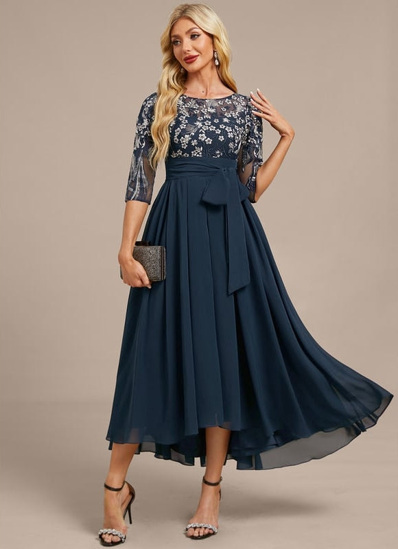 Robe de Soirée Fluide Marine Élégante - gallery 4