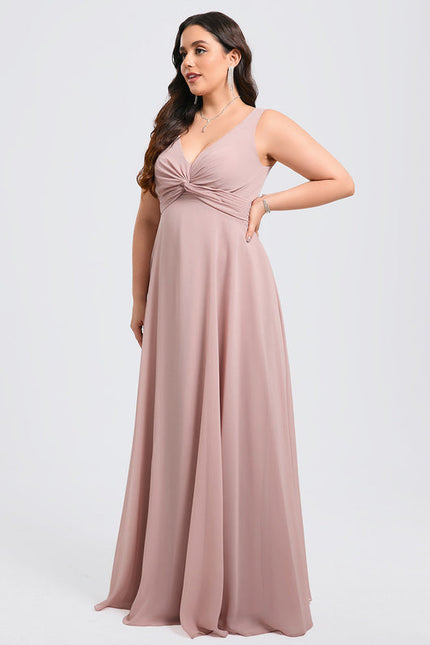 Robe de Soirée Mousseline Beige - gallery 7