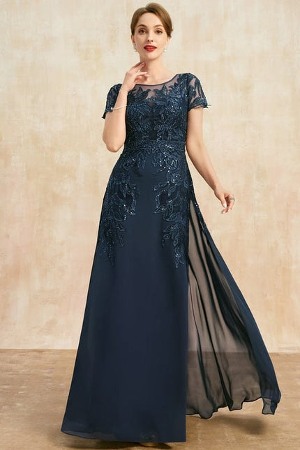 Robe de Soirée Élégance Marine Cristalline - gallery 1