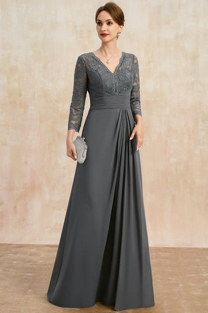 Robe de Soirée Gris Sophistiqué