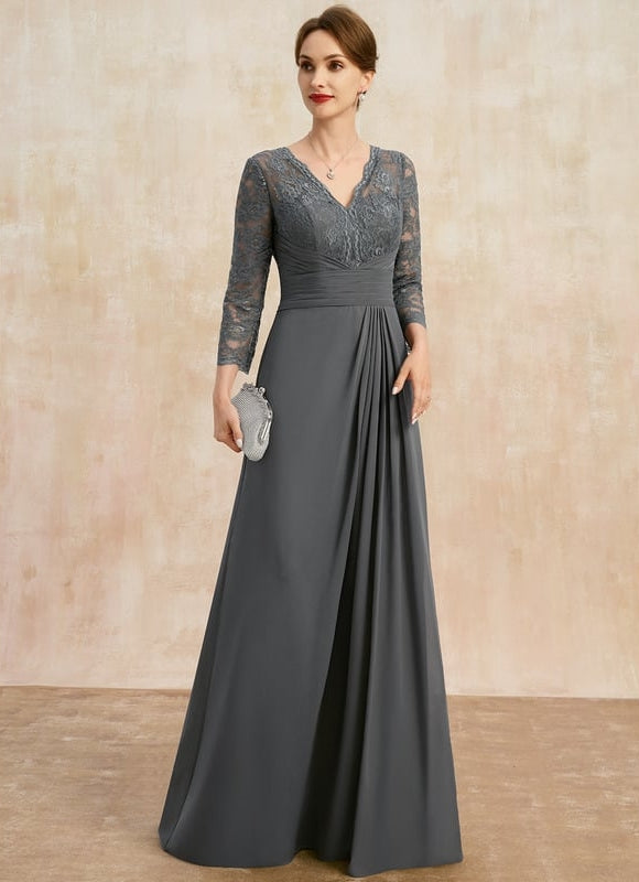 Robe de Soirée Gris Sophistiqué