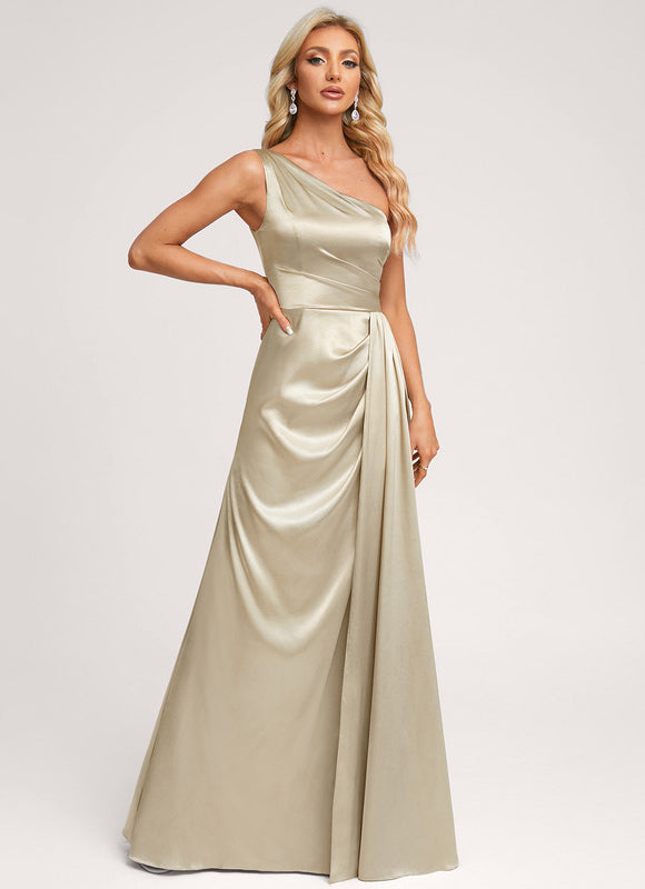 Robe de Soirée Bleu Satiné Élégant - gallery 2