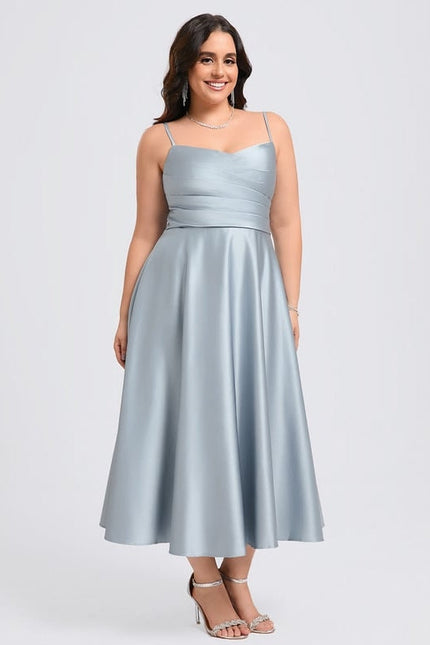 Robe de Soirée Satinée Céleste - gallery 8