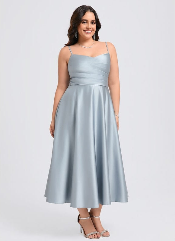 Robe de Soirée Satinée Céleste - gallery 8
