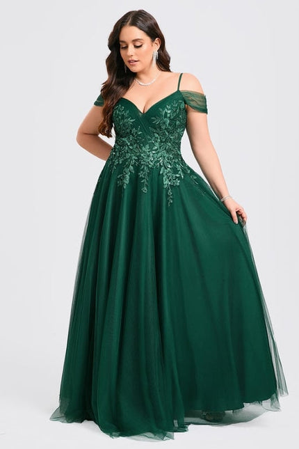 Robe de Soirée Tulle Émeraude - gallery 7
