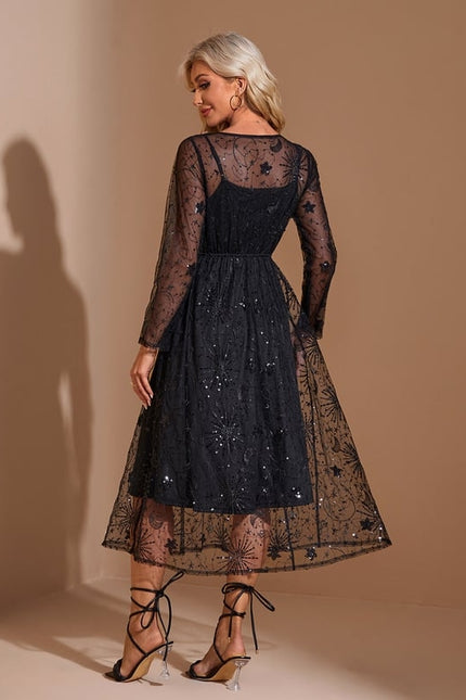Robe de Soirée Étoilée Noire - gallery 2