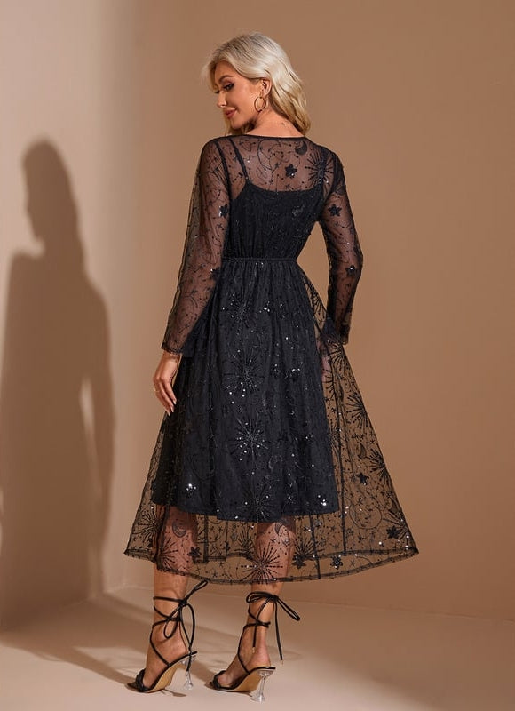 Robe de Soirée Étoilée Noire - gallery 2