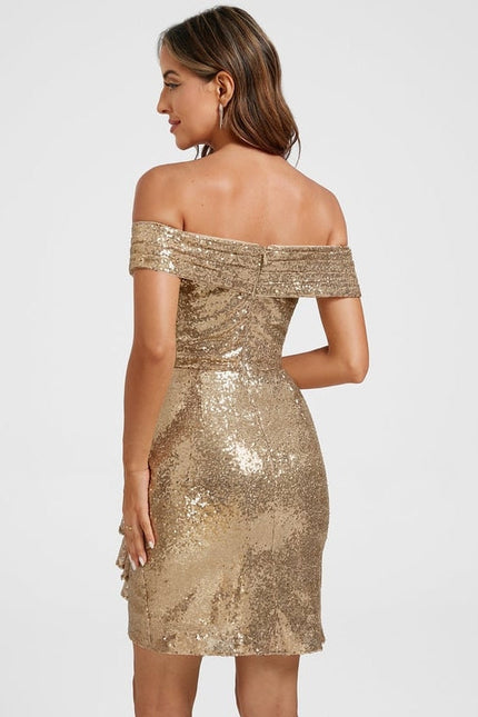 Robe de Soirée Scintillante Dorée - gallery 5