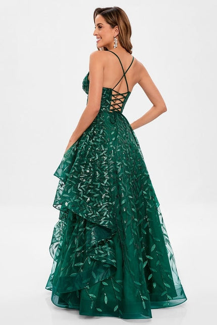 Robe De Soirée Dentelle Verte - gallery 5