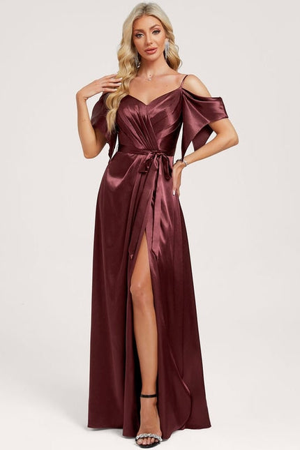 Robe de Soirée Satin Vert Pâle