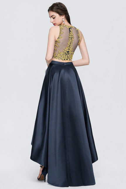 Robe de Soirée Éclat Doré Asymétrique - gallery 3