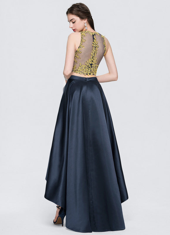 Robe de Soirée Éclat Doré Asymétrique - gallery 3