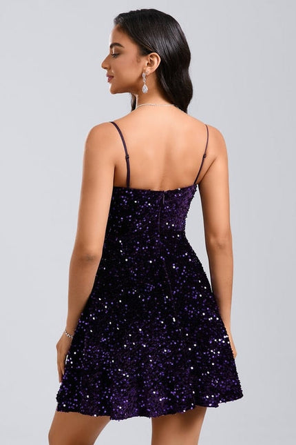 Robe De Soirée Paillette Courte - gallery 5