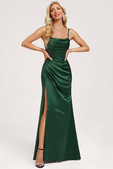Robe de Soirée Satin Drapée - gallery 1
