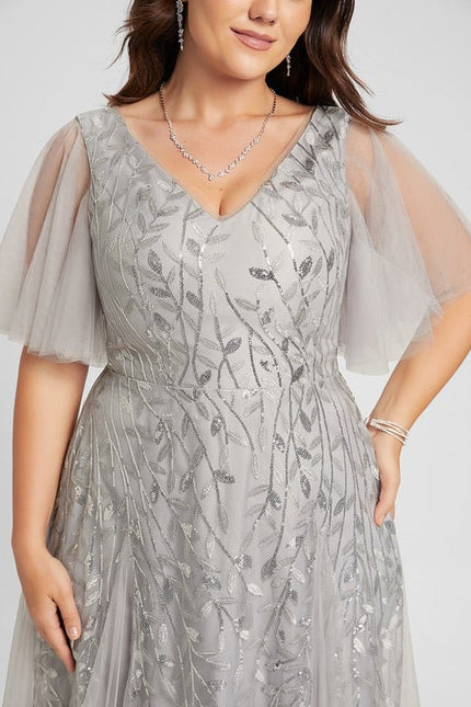 Robe de Soirée Grise Éthérée - gallery 9