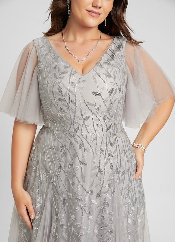 Robe de Soirée Grise Éthérée - gallery 9