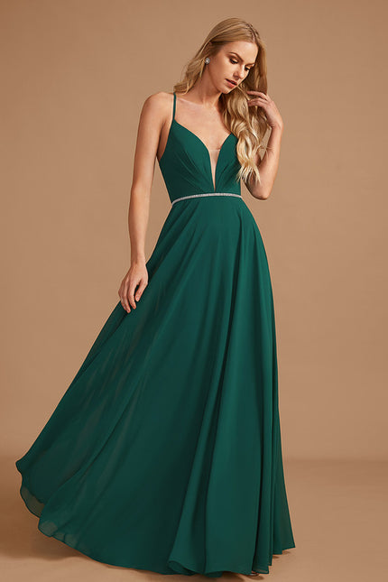Robe de Soirée Émeraude Lustrale