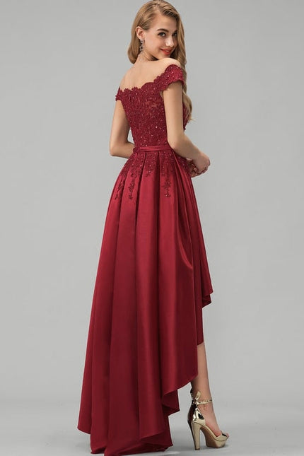 Robe de Soirée Rouge Élégance Asymétrique - gallery 3