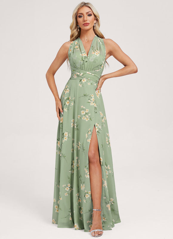 Robe de Soirée Bordeaux Fluide - gallery 3