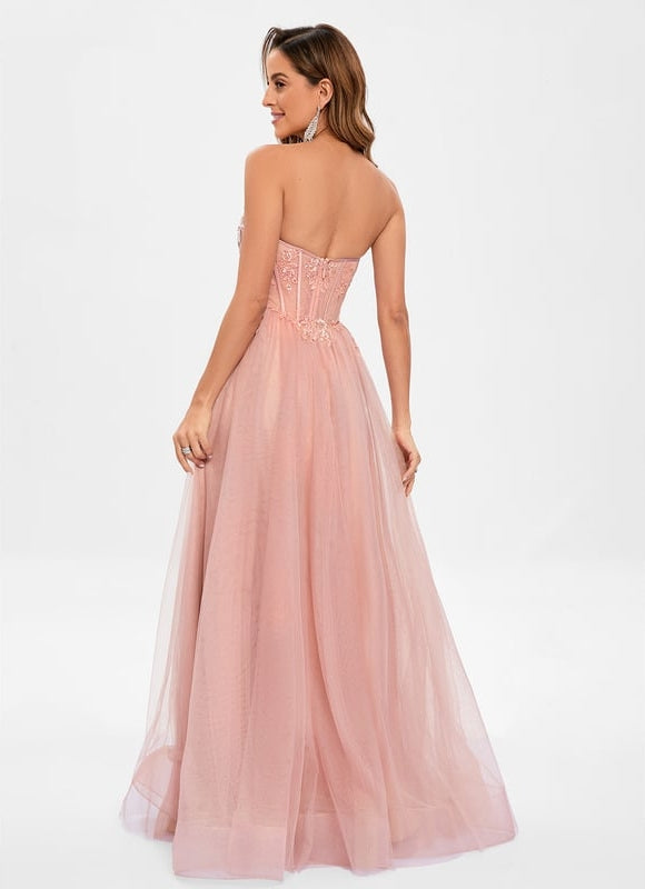 Robe de Soirée De Gala Rosée - gallery 1